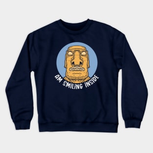 Smiling Inside Moai Crewneck Sweatshirt